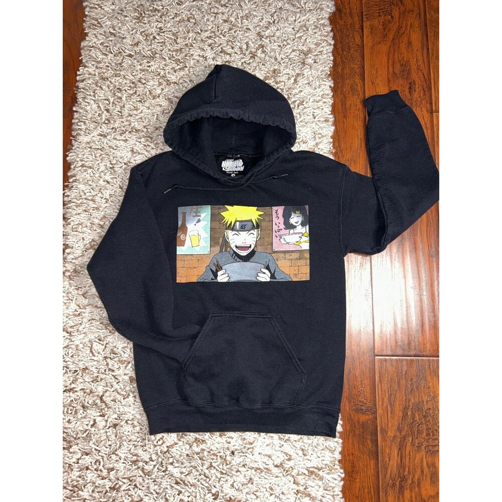 Naruto Shippuden Sweatshirt Manga Black Hoodie Anime Size S Viz Media Vintage